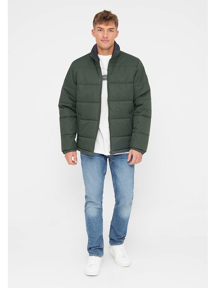 Derbe Wende-Regenjacke in Oliv/ Dunkelblau günstig kaufen