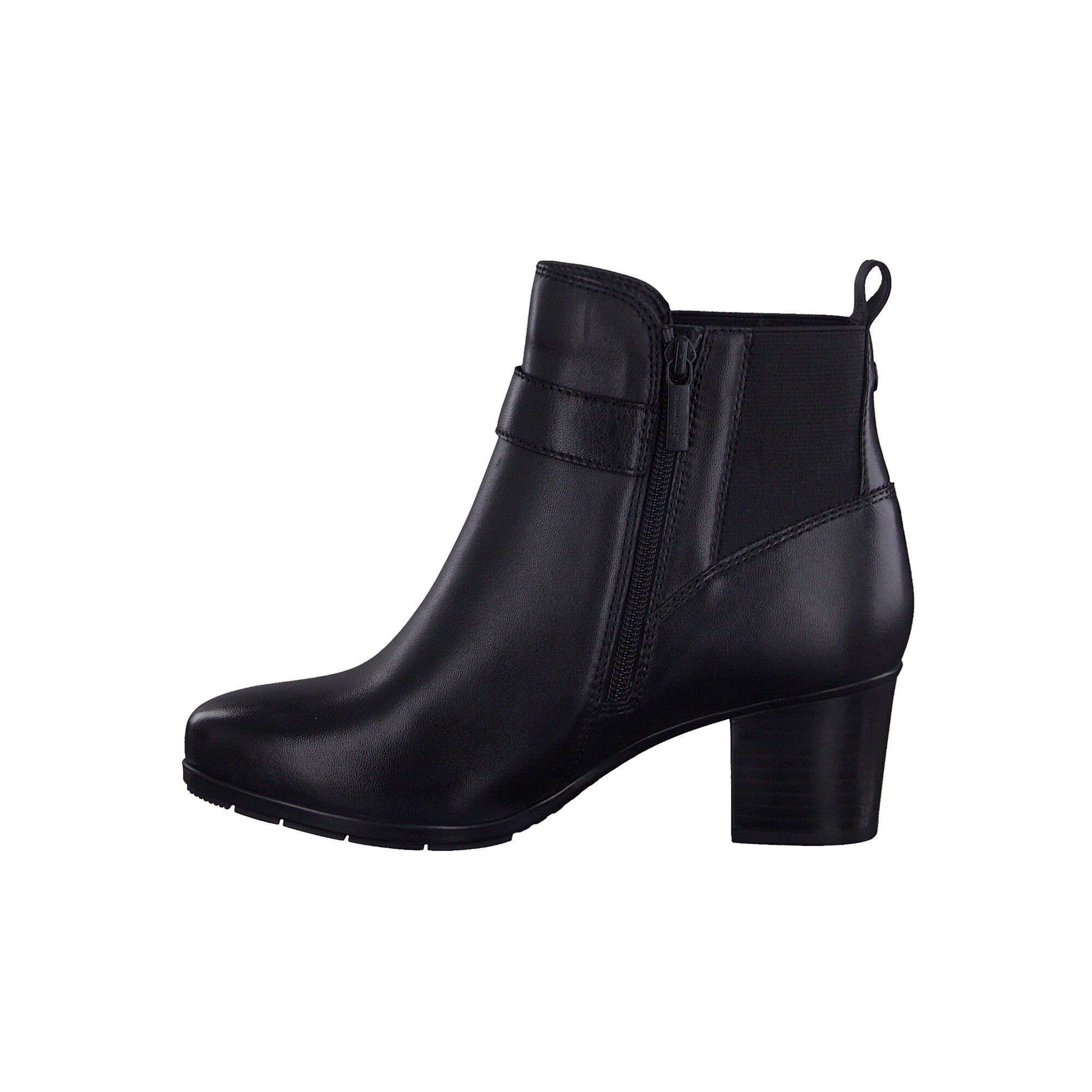 Bottines zippées dessus cuir