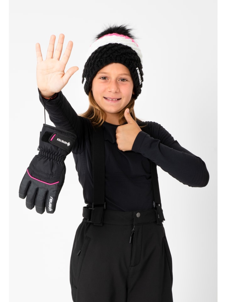 Reusch Fingerhandschuhe Teddy GORE-TEX in 7771 blck/blck melang/pink glo günstig kaufen