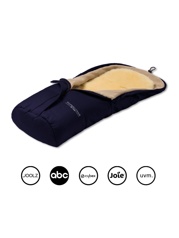 Hofbrucker Lammfell-Fußsäckchen Leni für Babyschale und Kinderwagen in Navy Blue günstig kaufen onesize