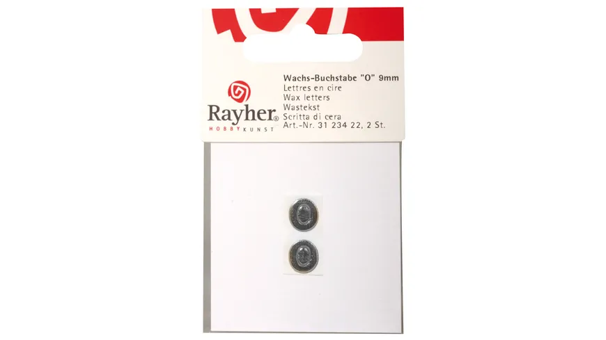 Rayher Wachsbuchstaben -O- silber 9mm 2Stück