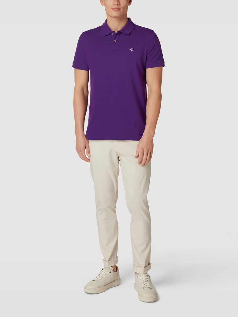 Poloshirt mit Logo-Stitching in purple