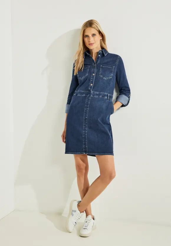 CECIL Blaues Jeanskleid