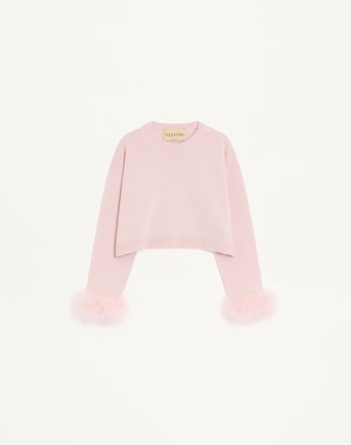 Suéter de cashmere com penas