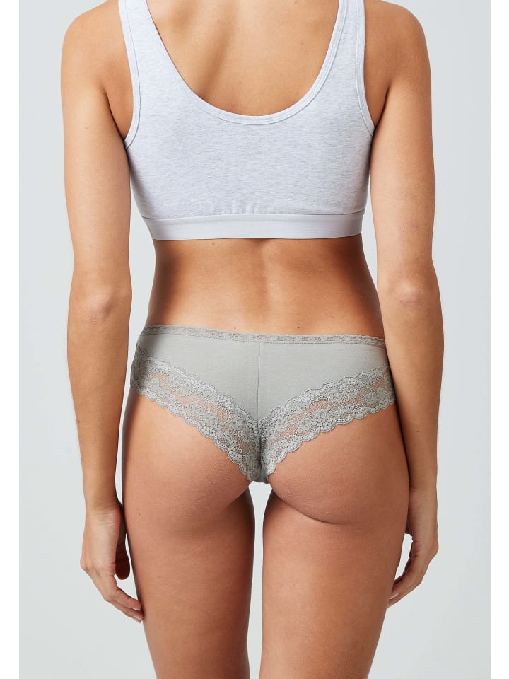 SNOCKS Brazilian Slips mit Spitze aus Bio-Baumwolle 3 Stück in Mix (Apricot/Grün/Schwarz) günstig kaufen