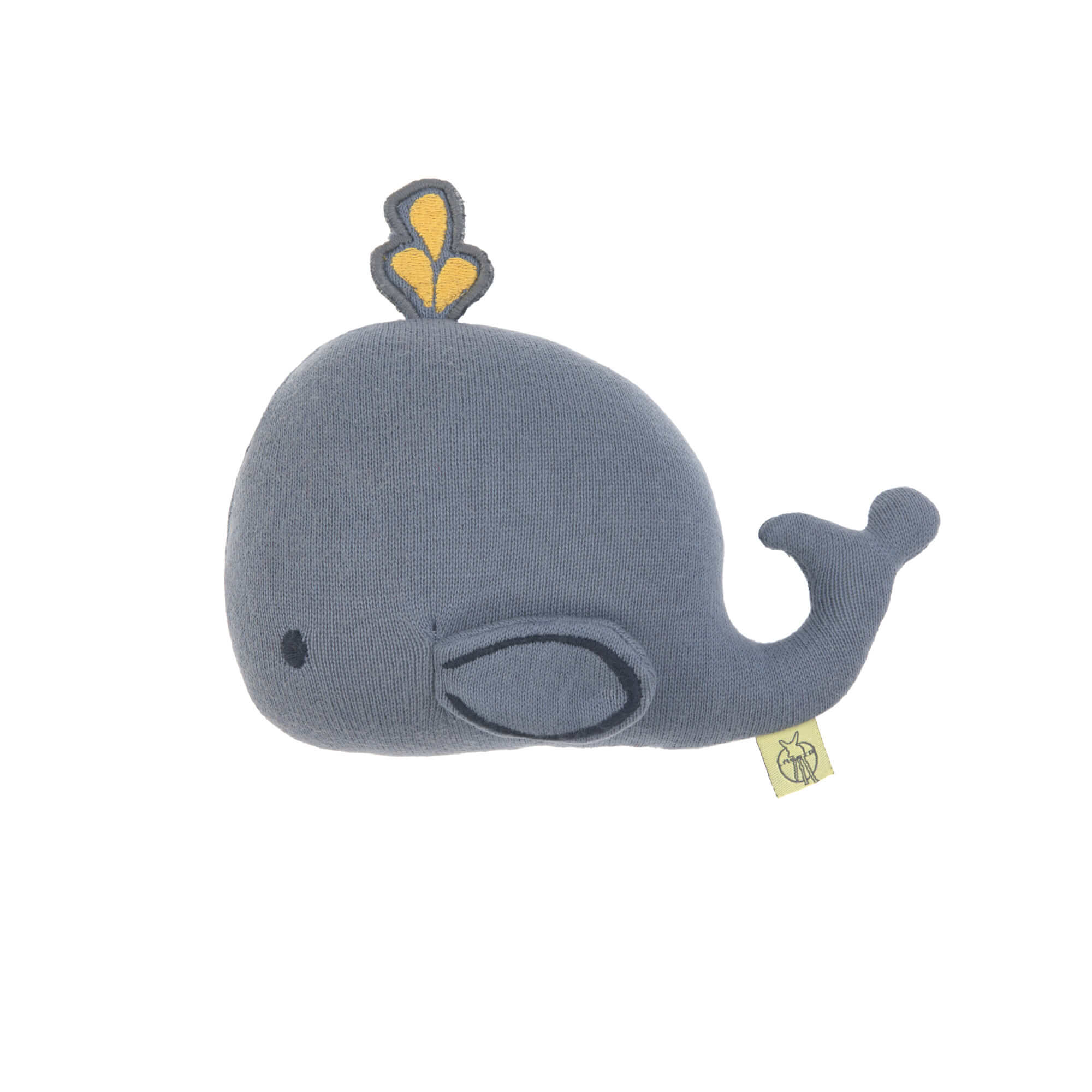 Kuscheltier mit Rassel & Knisterpapier - Knitted Toy, Little Water Whale