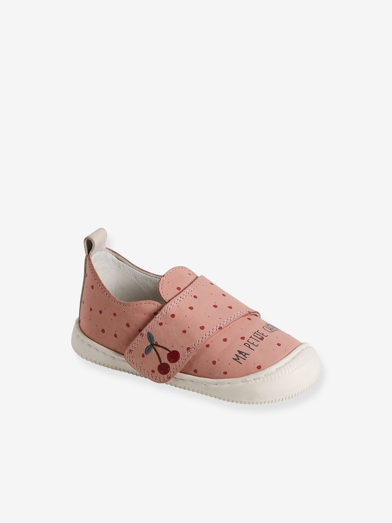 Vertbaudet Baby Hausschuhe mit Klettverschluss - rosa