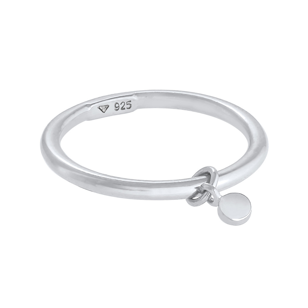 Elli Elli Bague Plaquette ronde pour dames Bandring Minimum de base en argent sterling Bague