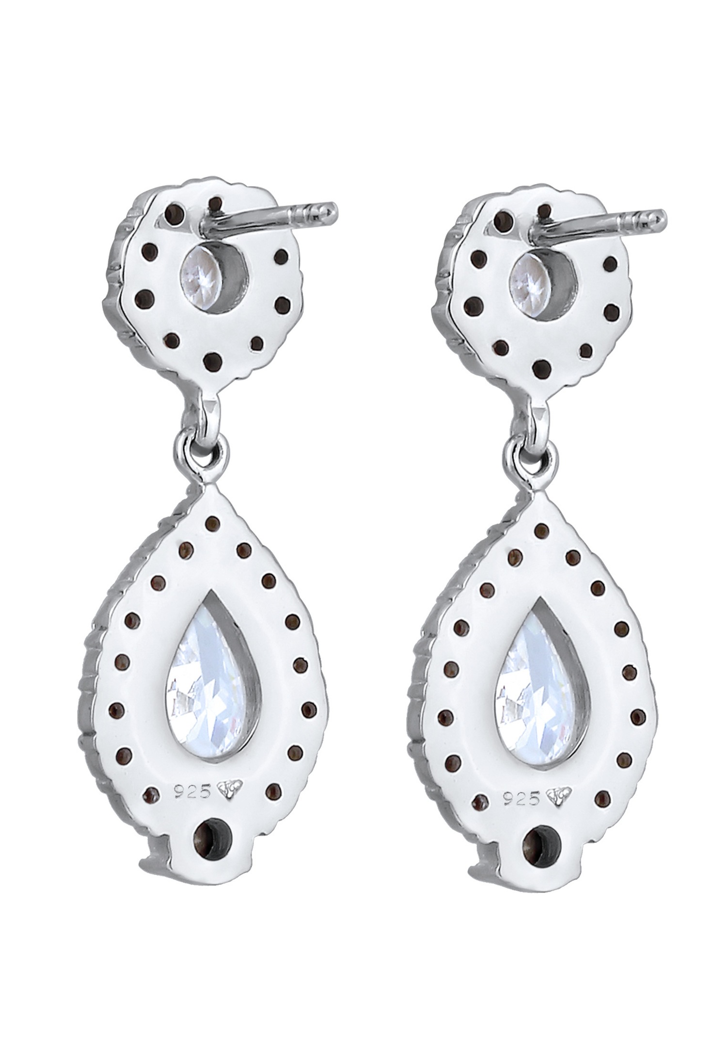 Elli PREMIUM Women's Vintage Glamour Earrings with Cubic Zirconia Crystals in 925 Sterling Silver