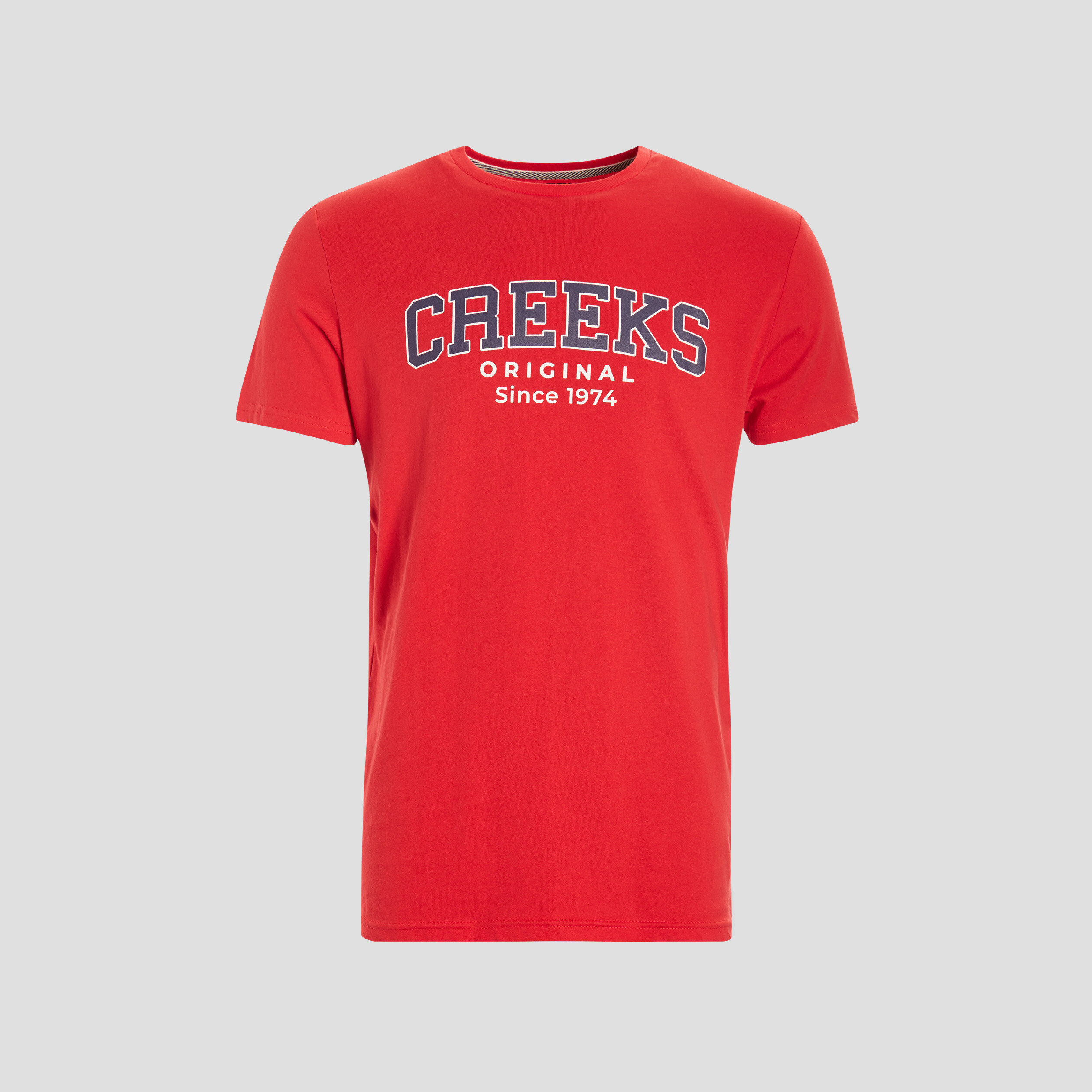 T-shirt manches courtes Creeks rouge homme | La Halle