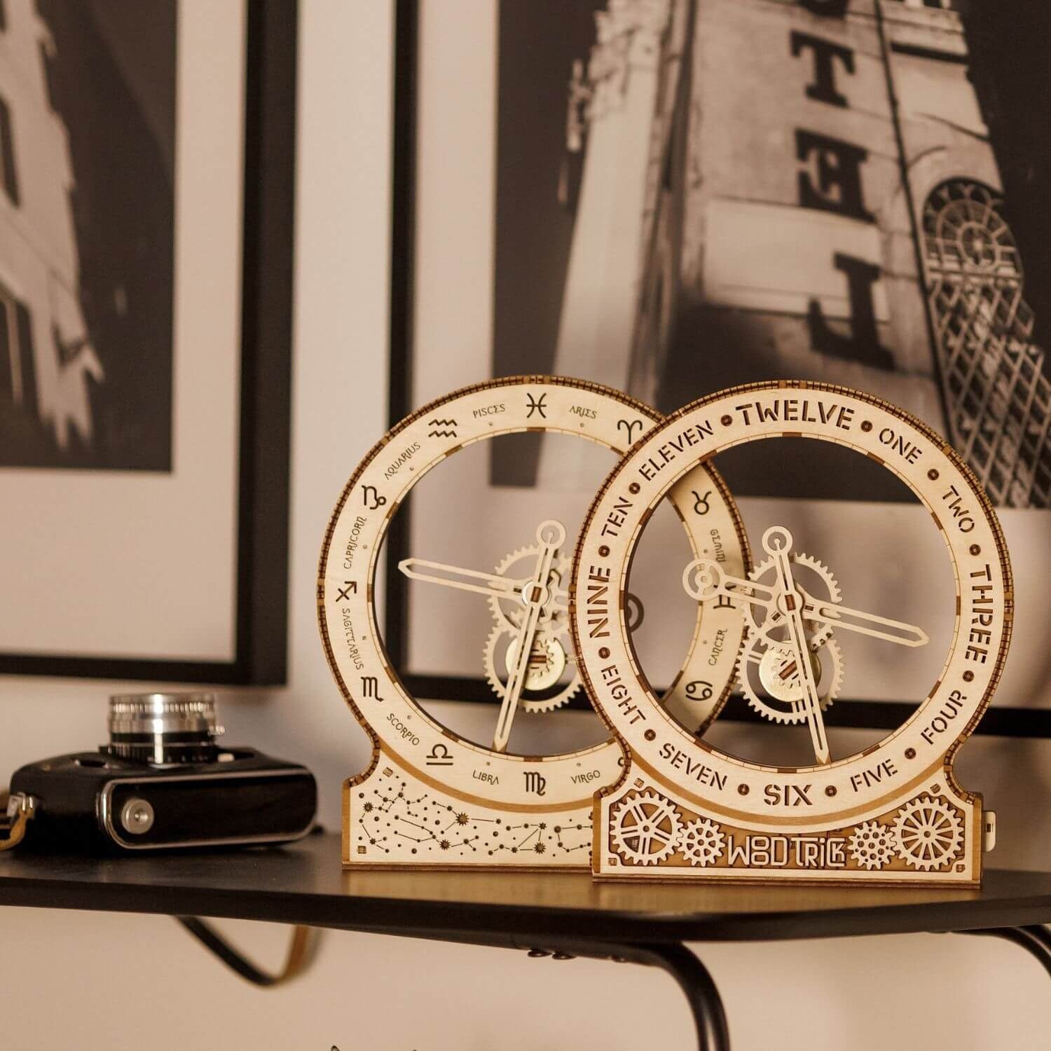 WoodTrick Puzzle WoodTrick Kinetic Clock Kinetische Uhr Mechanisches Holzpuzzle, 143 Puzzleteile