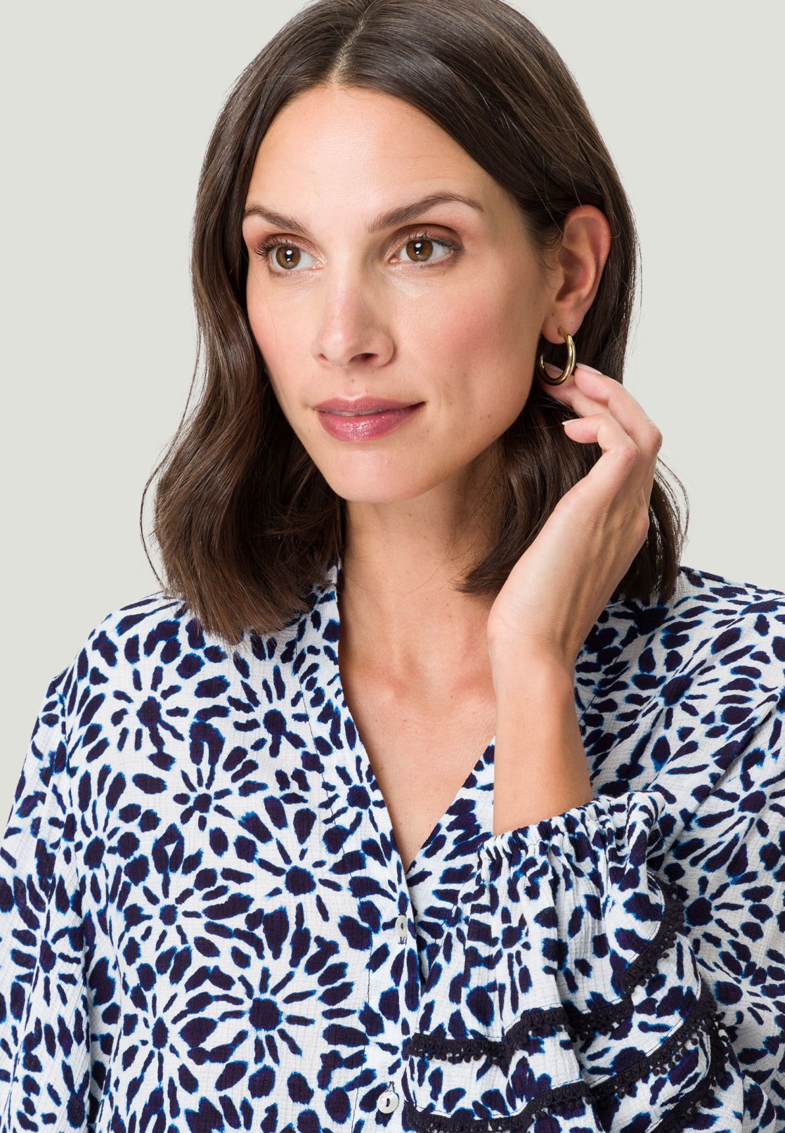 Bluse Print mit V-Ausschnitt