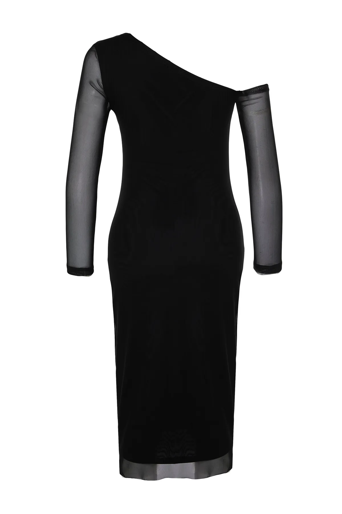 Trendyol Collection  Schwarzer abstrakter gefütterter asymmetrischer Revers-Strick TWOAW24EL00947