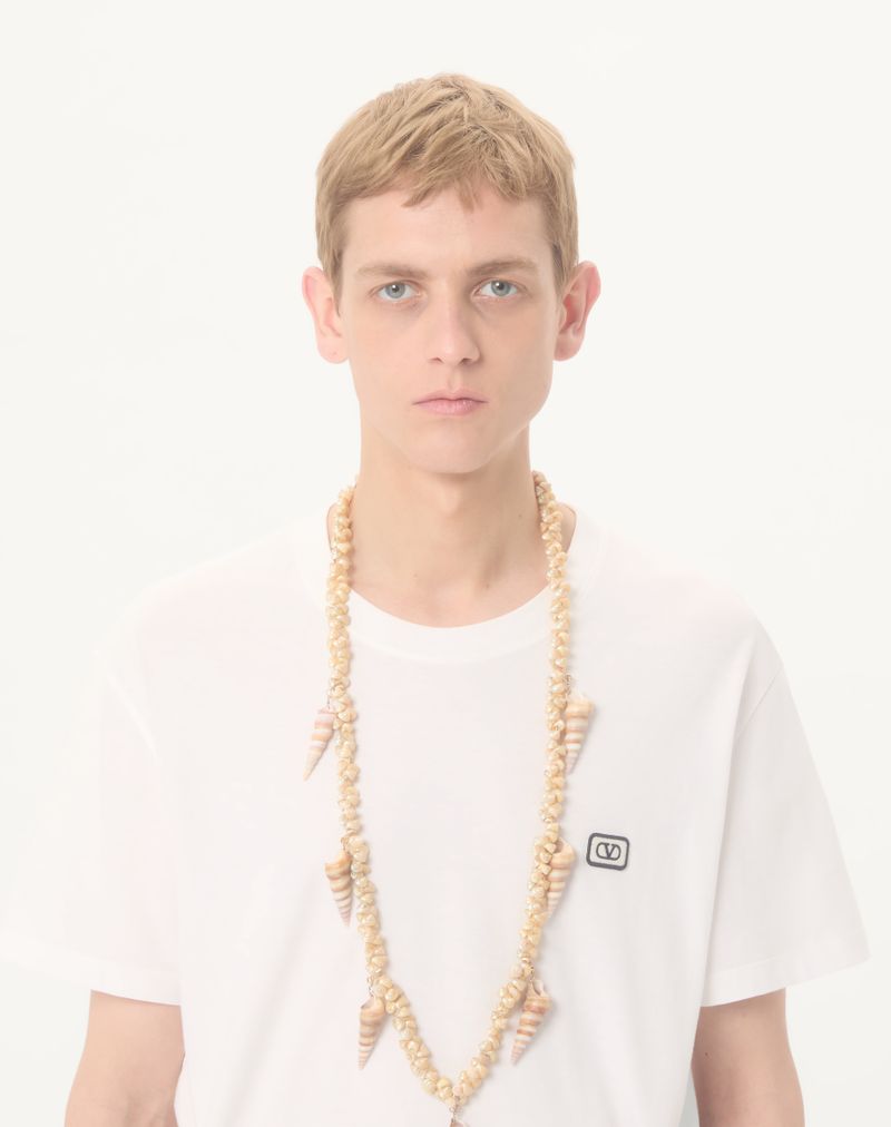 T-shirt en coton avec écusson logo V