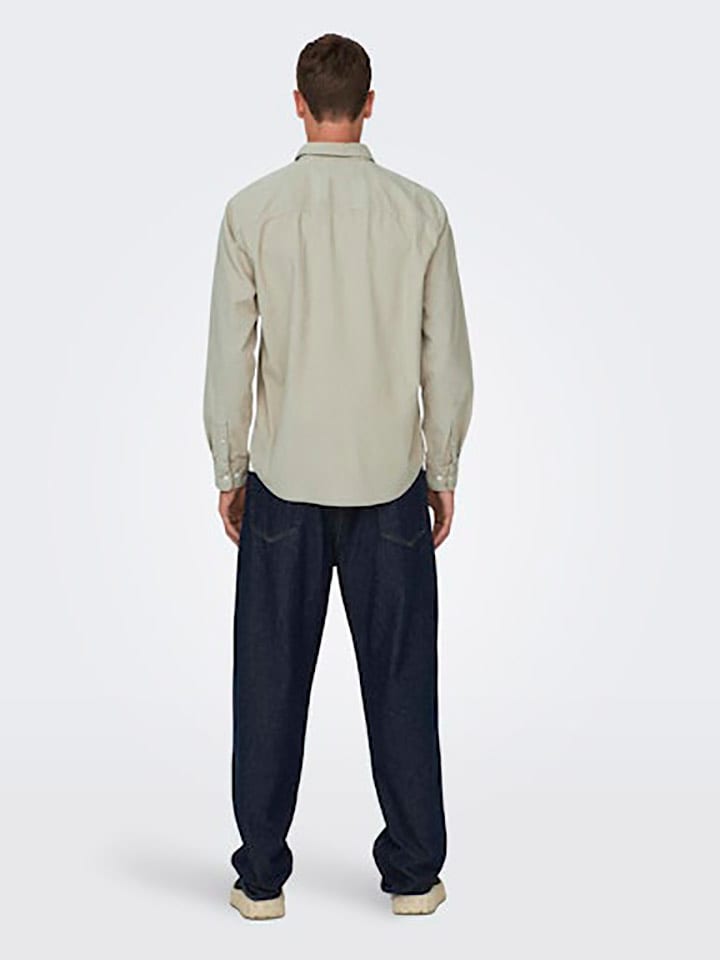 ONLY & SONS Hemd - Regular fit - in Beige günstig kaufen