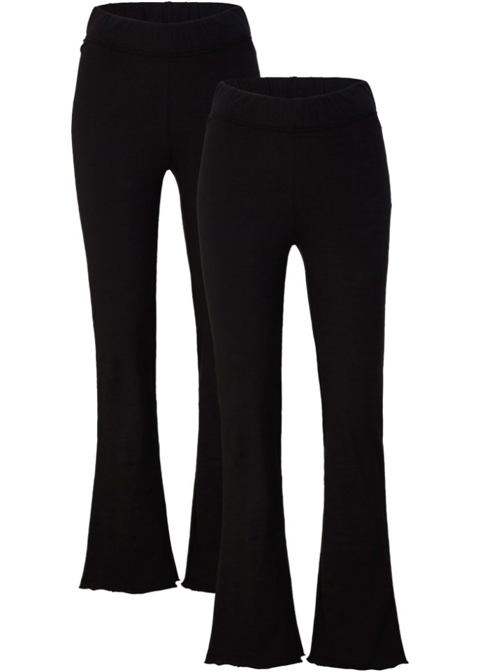 Ausgestellte Leggings mit Rundumbequembund, 2er Pack