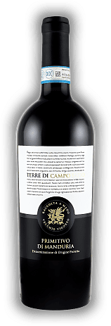 Terre di Campo Sasso, Manduria, Primitivo di Manduria, DOC, 2022, Apulien  Terre di Campo Sasso, Manduria, Primitivo di Manduria, DOC, 2022, Apulien   Jahrgang 2022 - 0,75	 Liter - Vol 14,0%