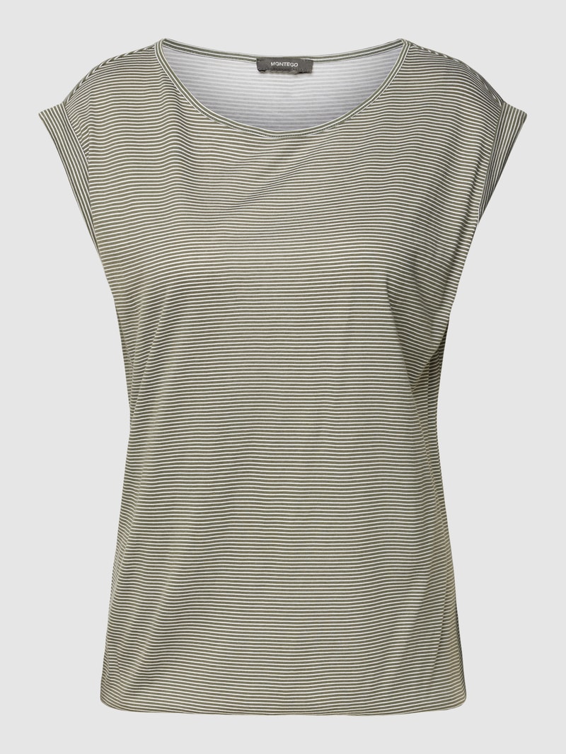 T-Shirt mit Streifenmuster in schilf