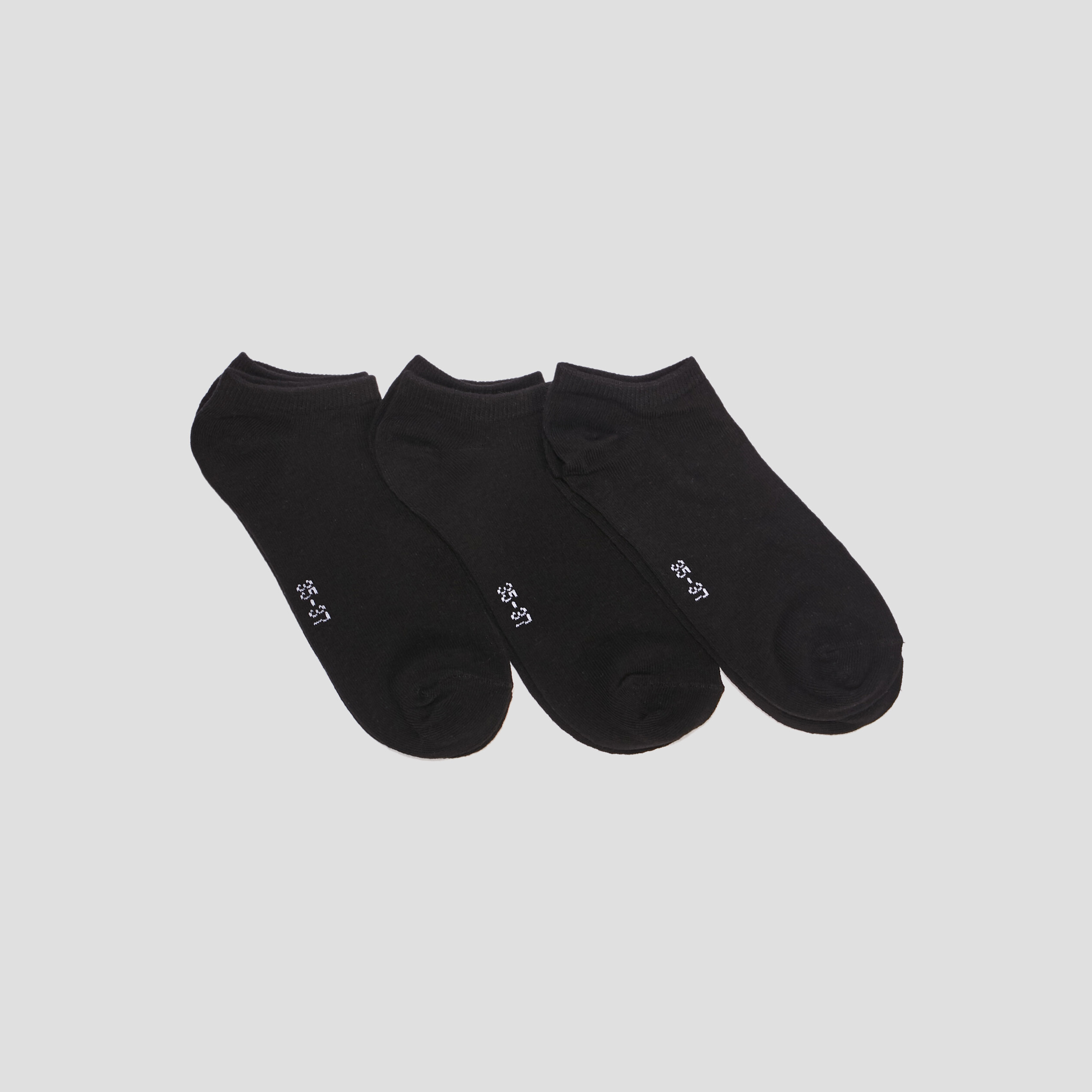 Lot 3 paires socquettes noir femme | La Halle