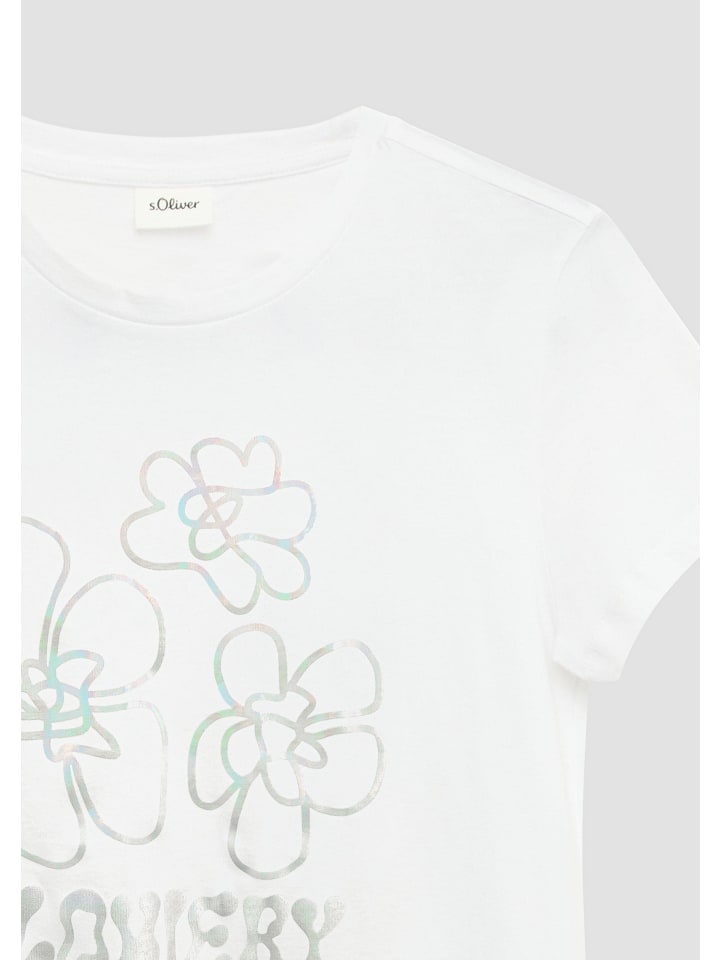 s.Oliver T-Shirt kurzarm in Weiß günstig kaufen