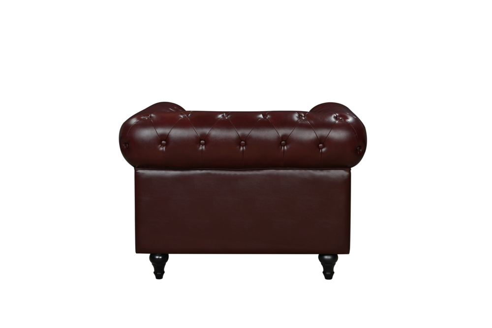 Happy Home Happy Home gepolsteter 3-2-1 Sitzer Sofa-Set HSP107-DRT dunkelrot Lederoptik