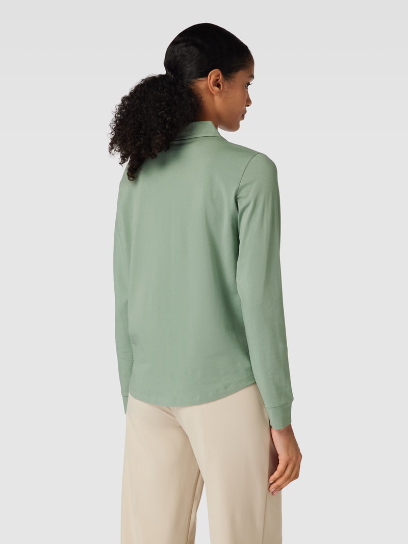 Blusenshirt mit Allover-Muster und Umlegekragen in schilf