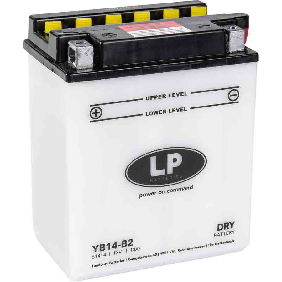 Landport YB14-B2 Motorrad Batterie inkl. Befüllung Batteriesäure, 12V, 14Ah - ATU
