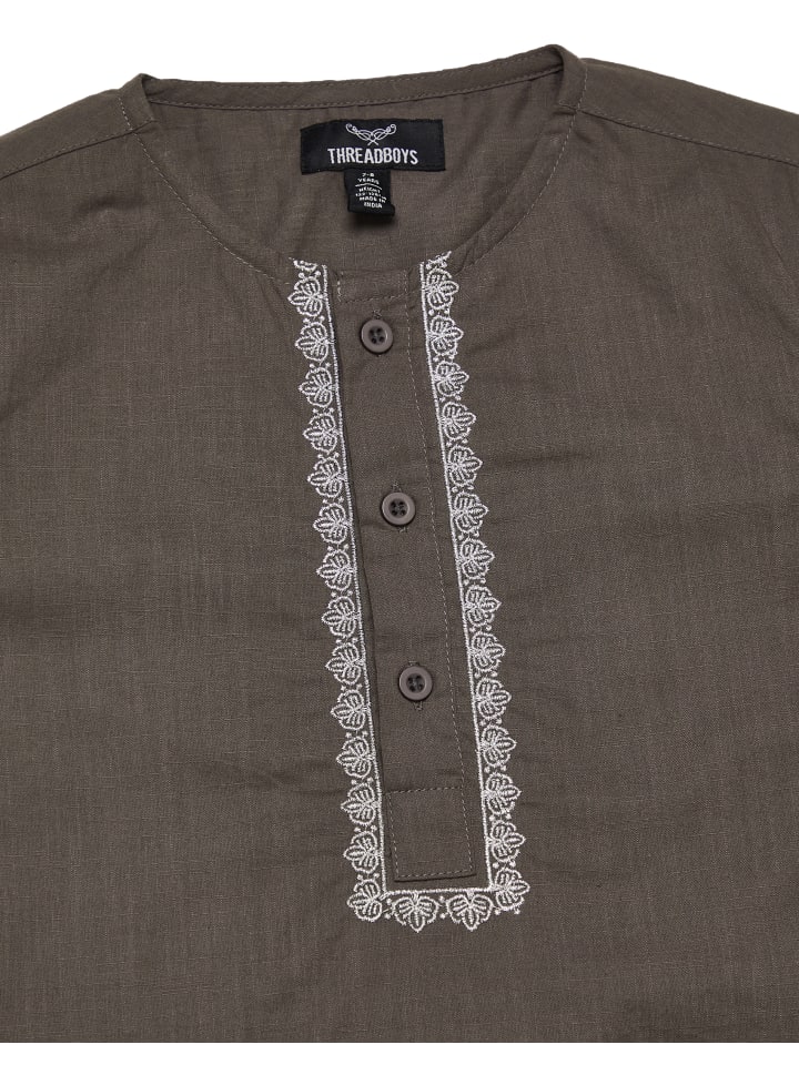 Threadboys Langarmhemd TBB Woven Eid Walsh in Grey günstig kaufen