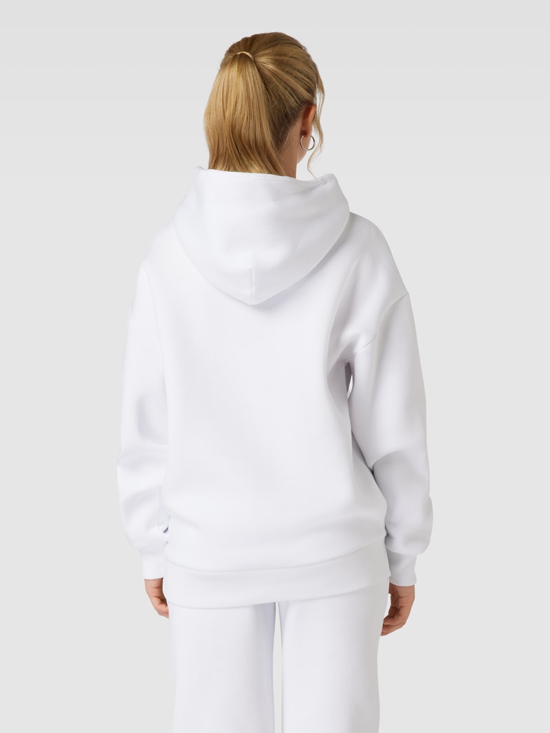 Hoodie mit Label-Print in weiß
