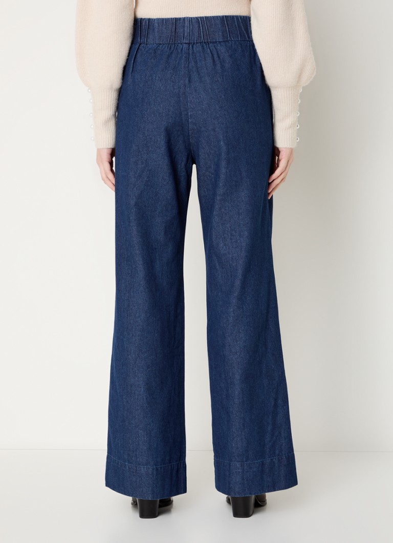Pantaloni Yana Neo Noir cu talie înaltă, cu talie lată și buzunare laterale.