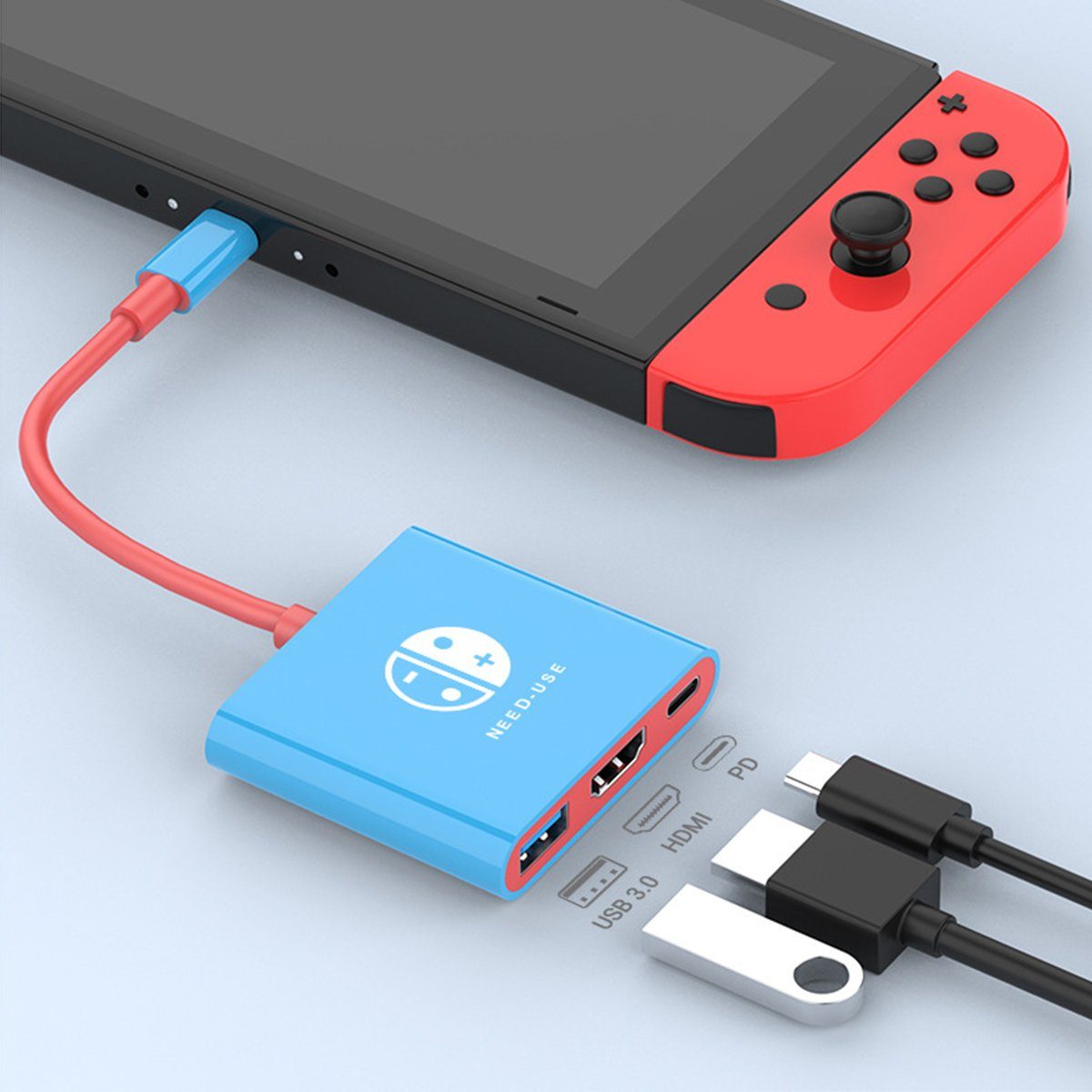 Haiaveng Handy-Dockingstation Switch Docking Station Typ C mit HDMI USB 3.0 und USB C., kompatibel mit Switch, Mackbook, iPad Pro und Android