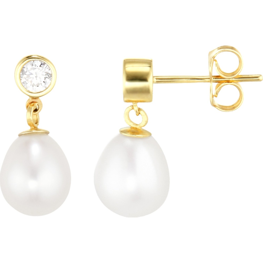 Valeria Boucles d'oreilles à fermoir à poussette 375 Or jaune Boucles d'oreilles