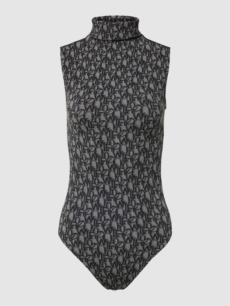 Body mit Allover-Muster in schwarz