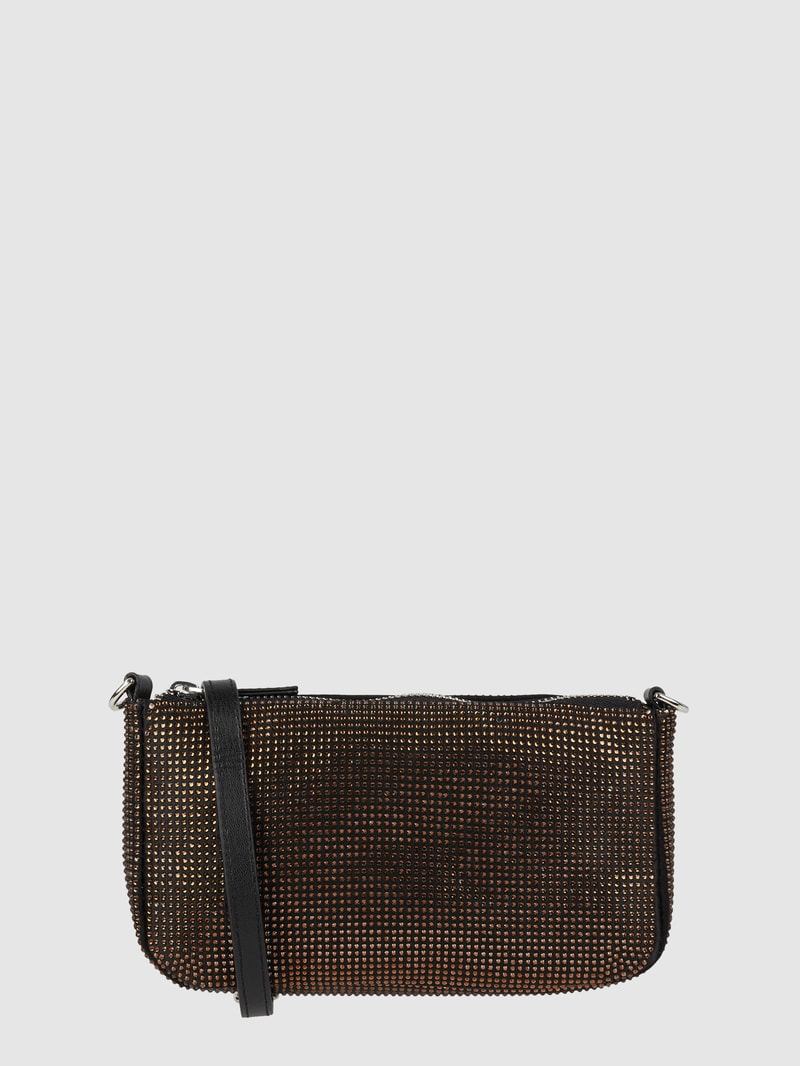 Pochette mit Strasssteinen in schwarz