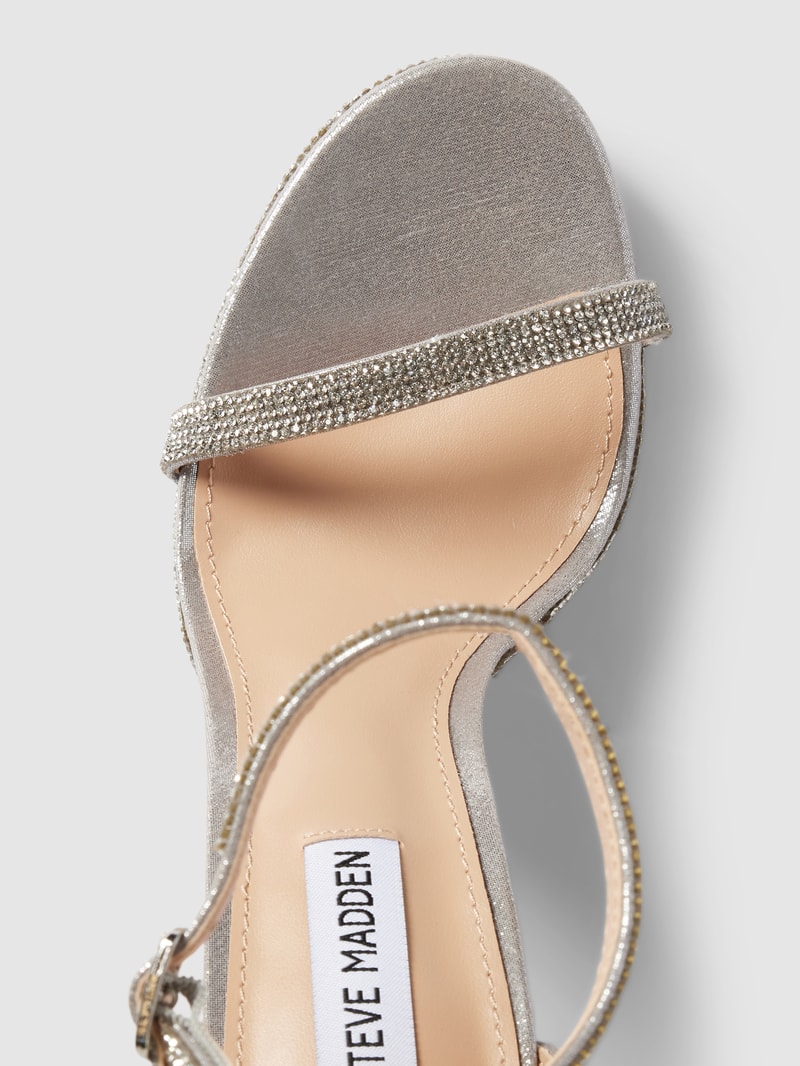 Sandalette mit Strasssteinbesatz in silber