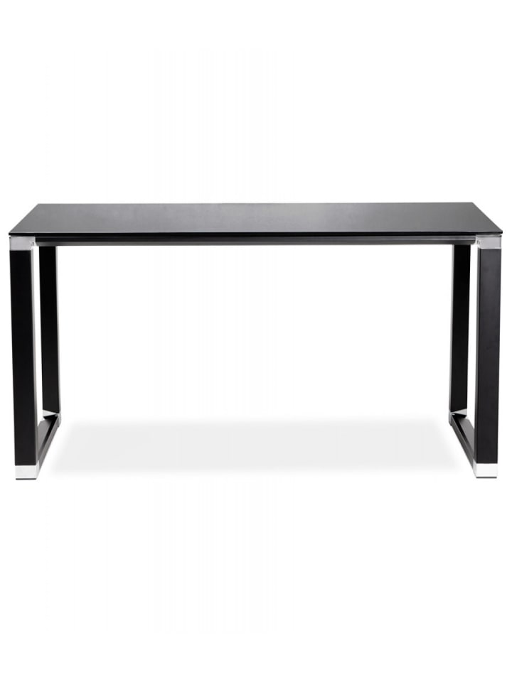 KADIMA DESIGN Chefschreibtisch aus Glas und Metall | Moderner Stil in Schwarz günstig kaufen