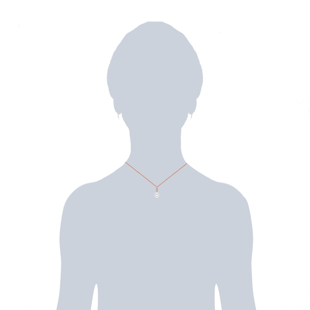 Valero Pearls Collier en argent Argent sterling Oxyde de zirconium (CZ) Perle de culture d'eau  collier