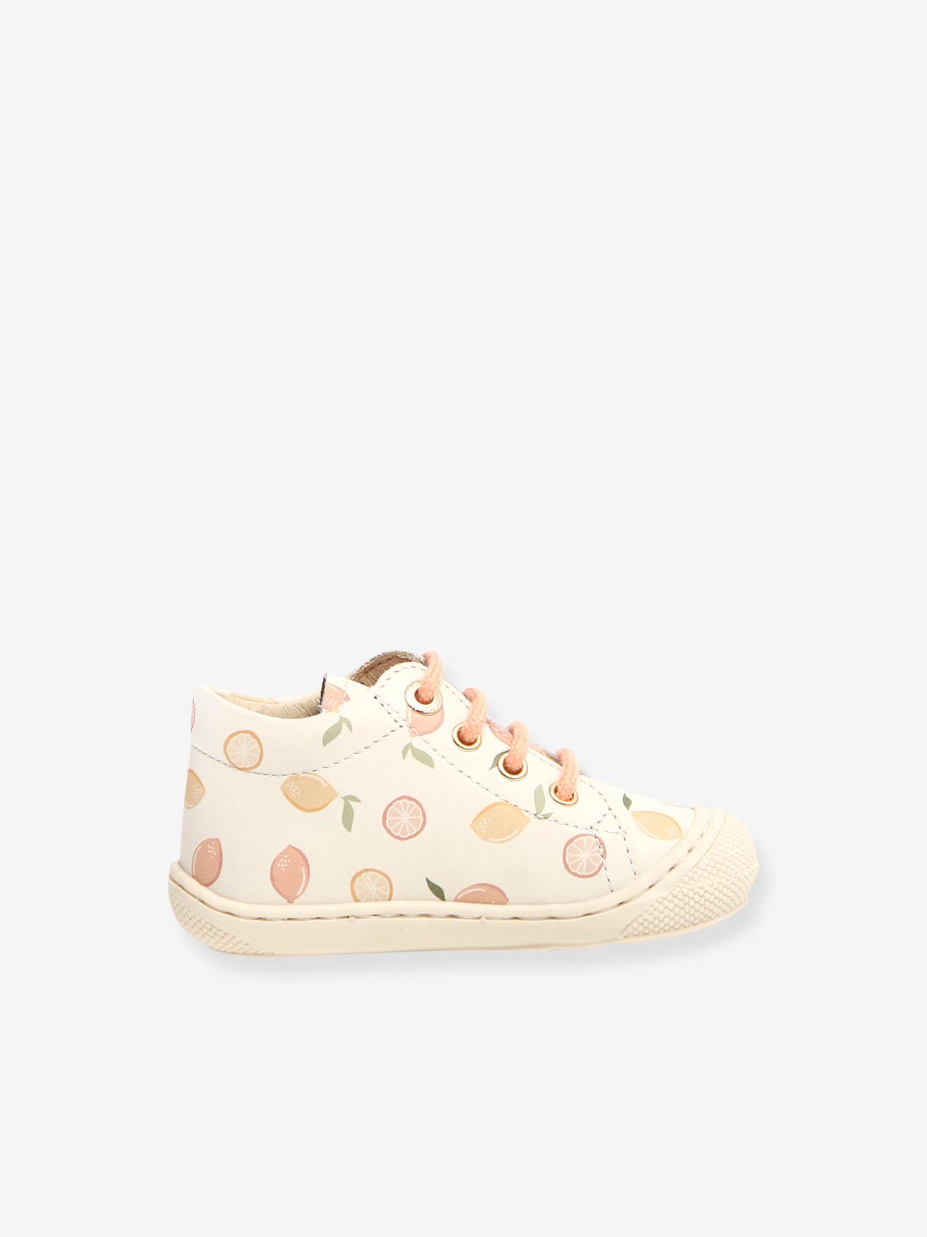 Naturino Baby Lauflernschuhe mit Schnürung Cocoon NATURINO, Zitronen - weiß