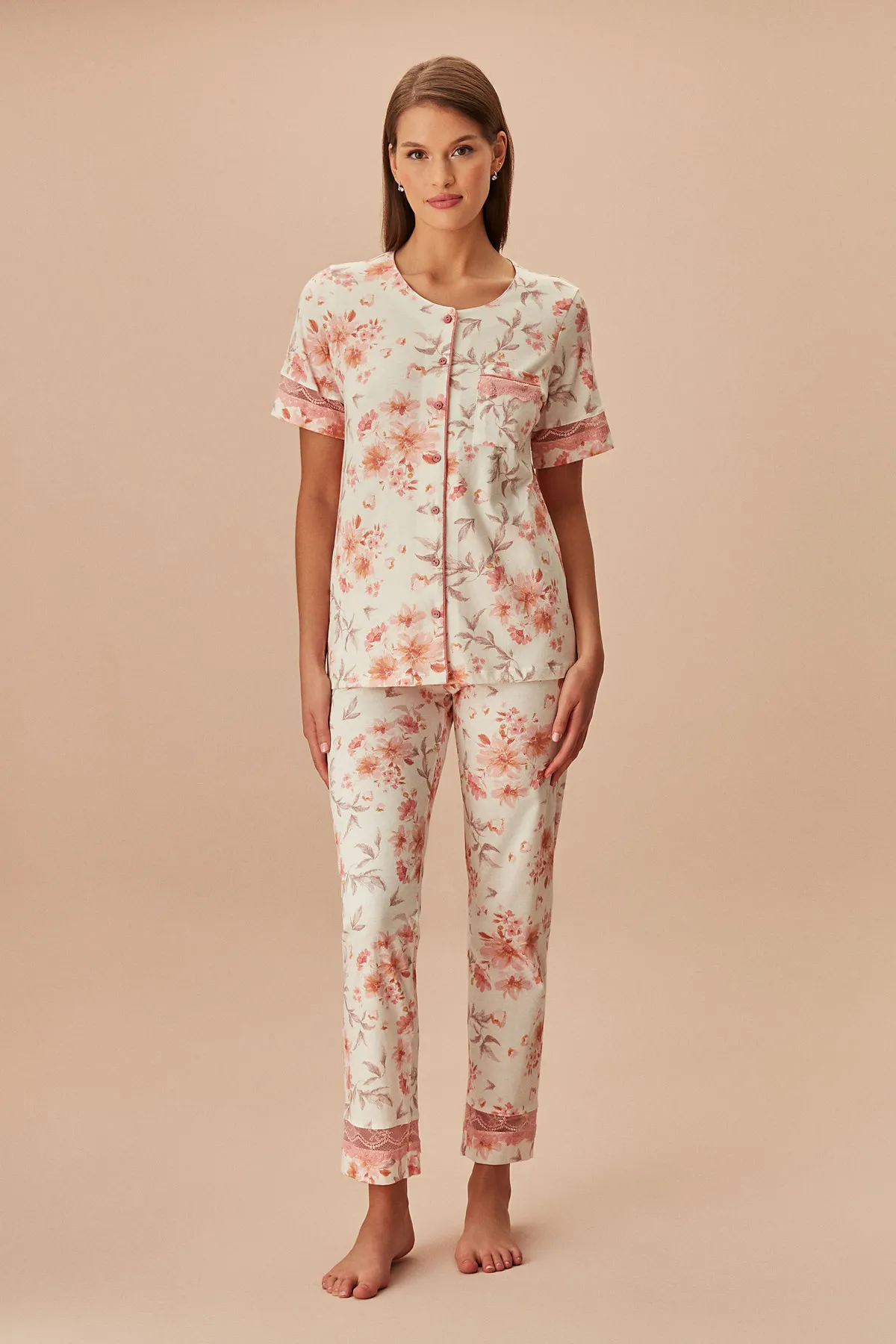 SUWEN  Laura maskulines Pyjama-Set