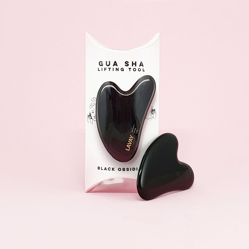 Lavay Paris Gua Sha Liftant Visage en obsidienne noire Accessoire de Massage