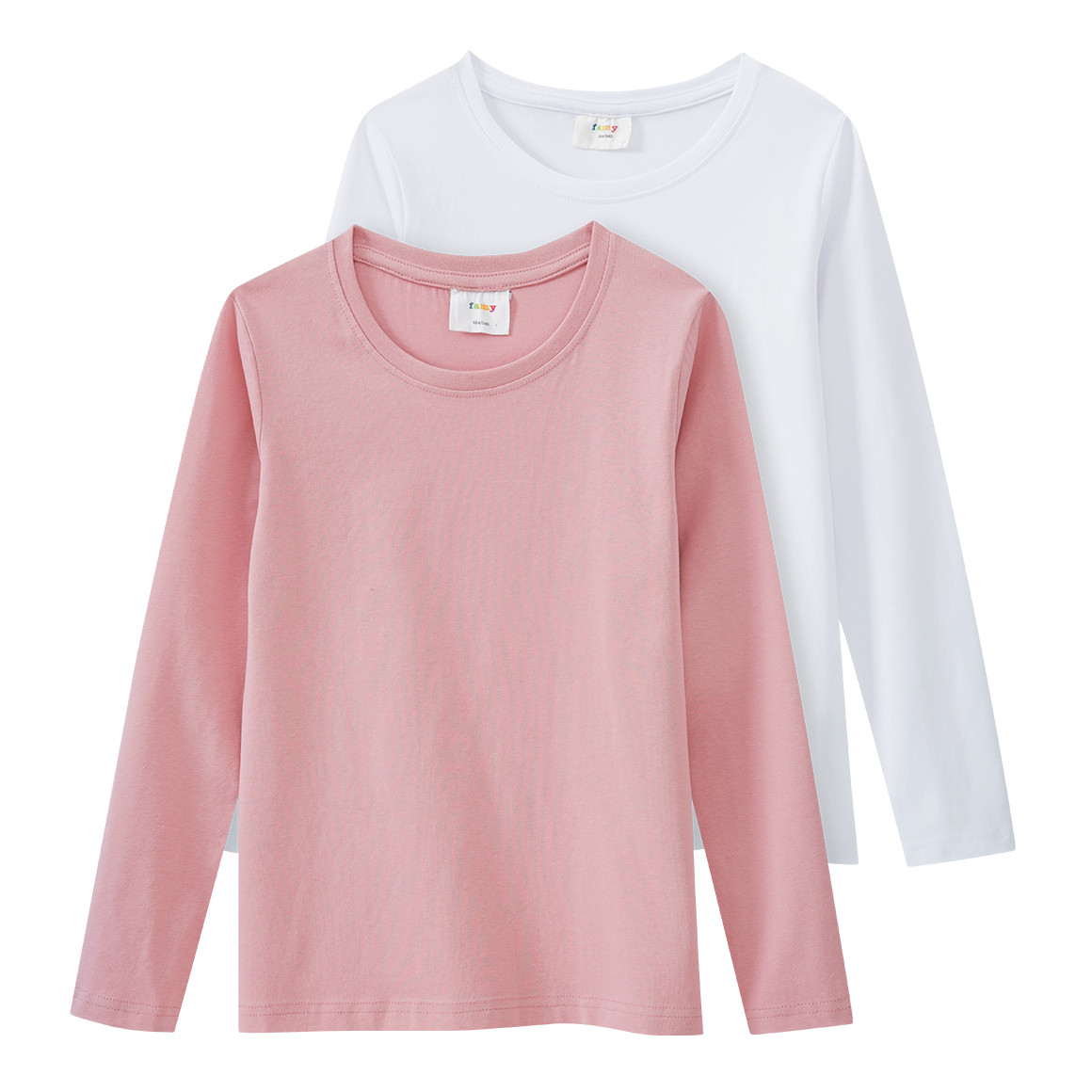 2 Mädchen Langarmshirts im Basic-Style