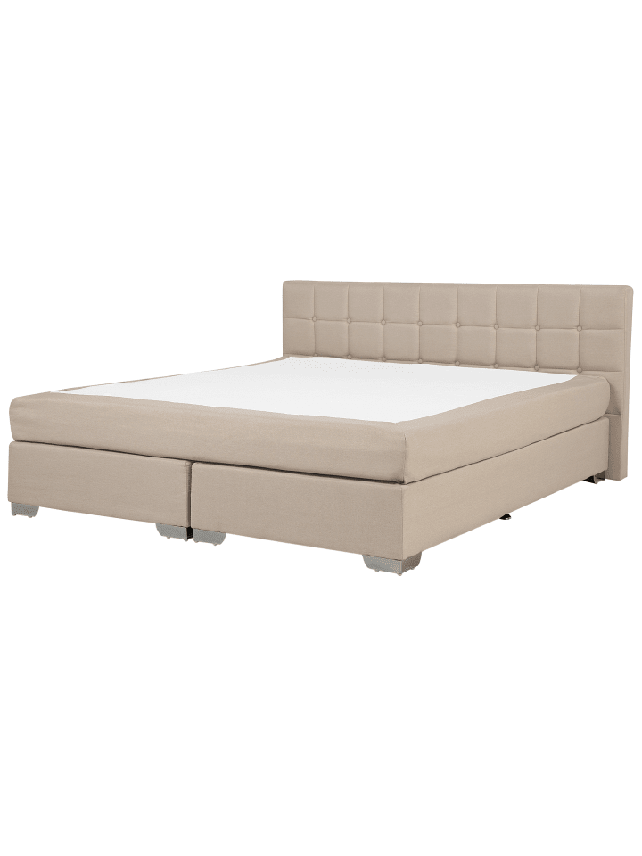 Beliani Doppelbett ADMIRAL in Beige/Silber - (W) 190 x (H) 90 x (L) 215 cm günstig kaufen onesize