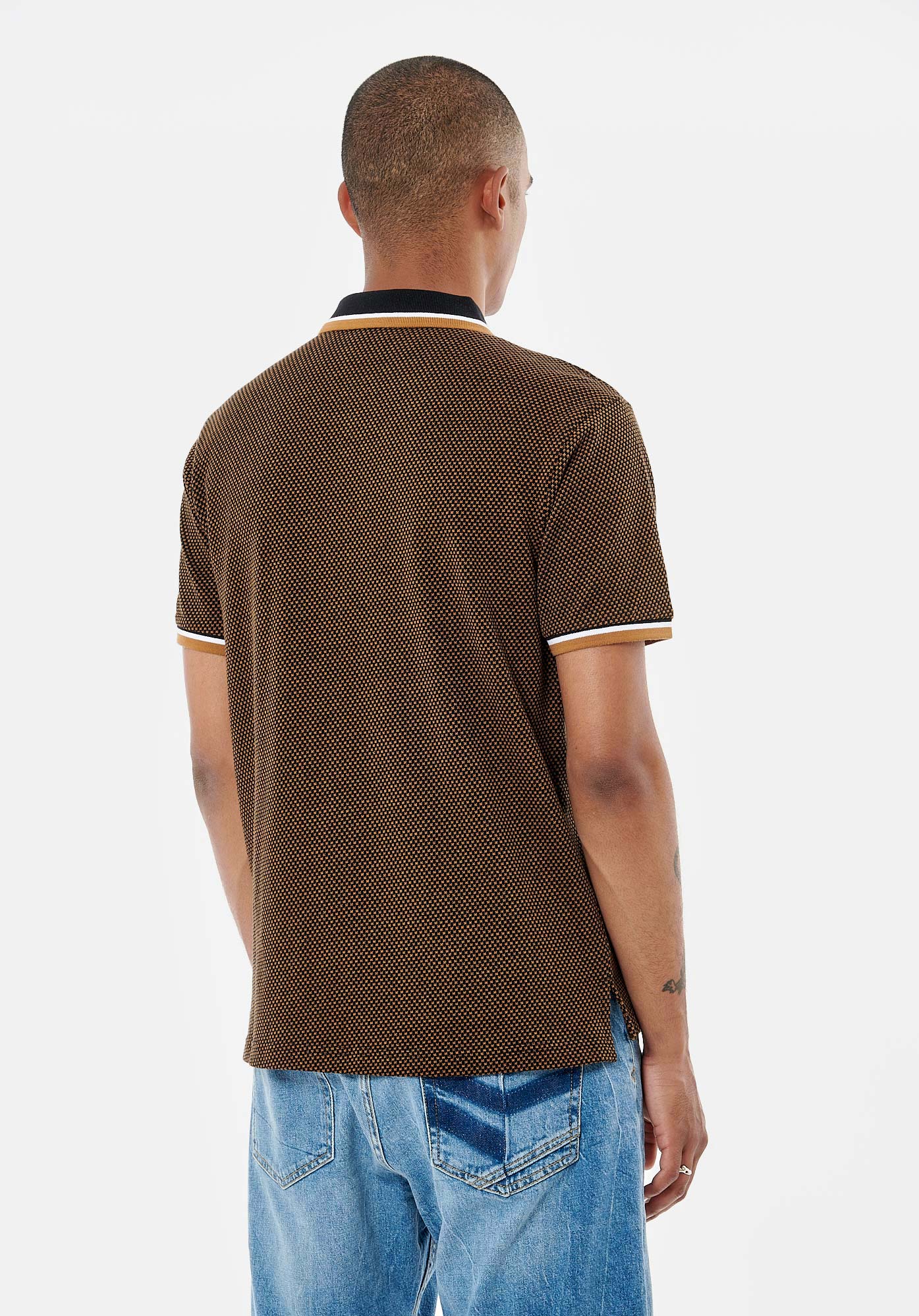 RYCE   Polo noir et marron homme 100% coton