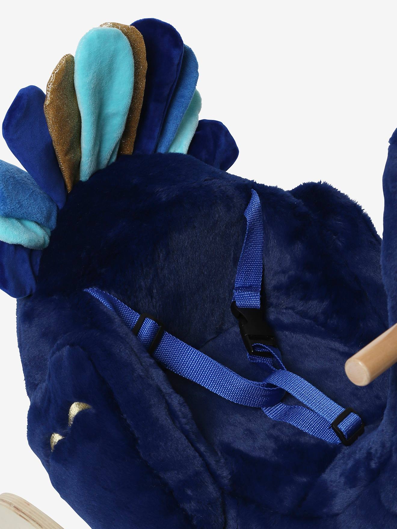 Paon à bascule en bois FSC® bleu