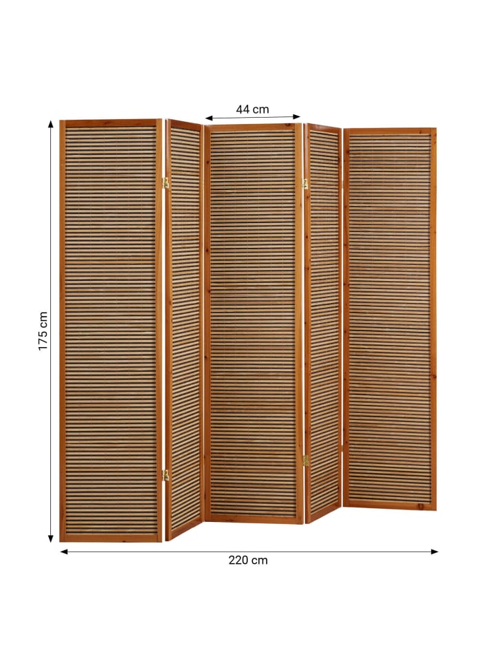 Homestyle4u 5-tlg. Paravent in Braun 220x175 günstig kaufen onesize