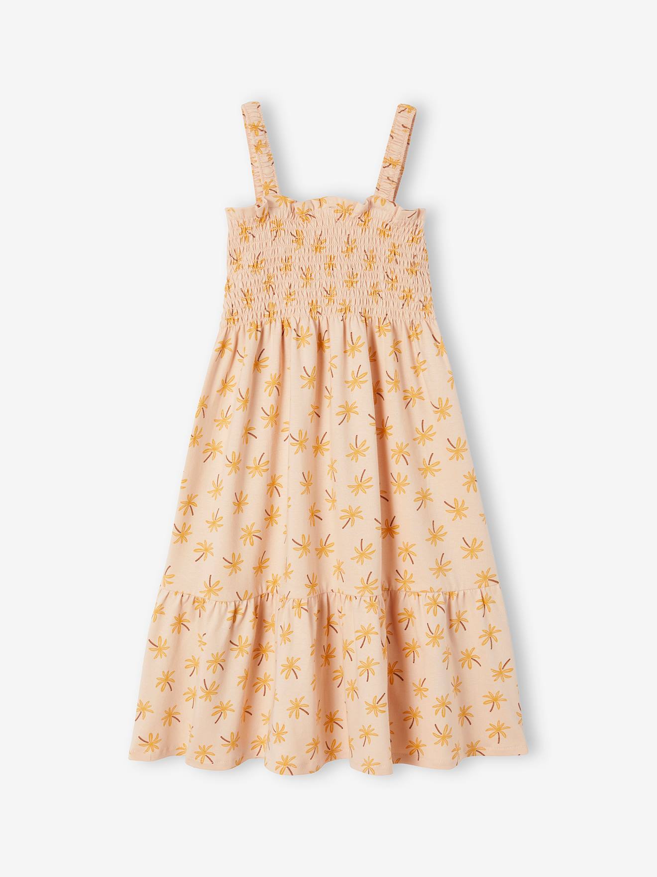 Vertbaudet Gesmoktes Mädchen Trägerkleid Oeko-Tex - smaragd
