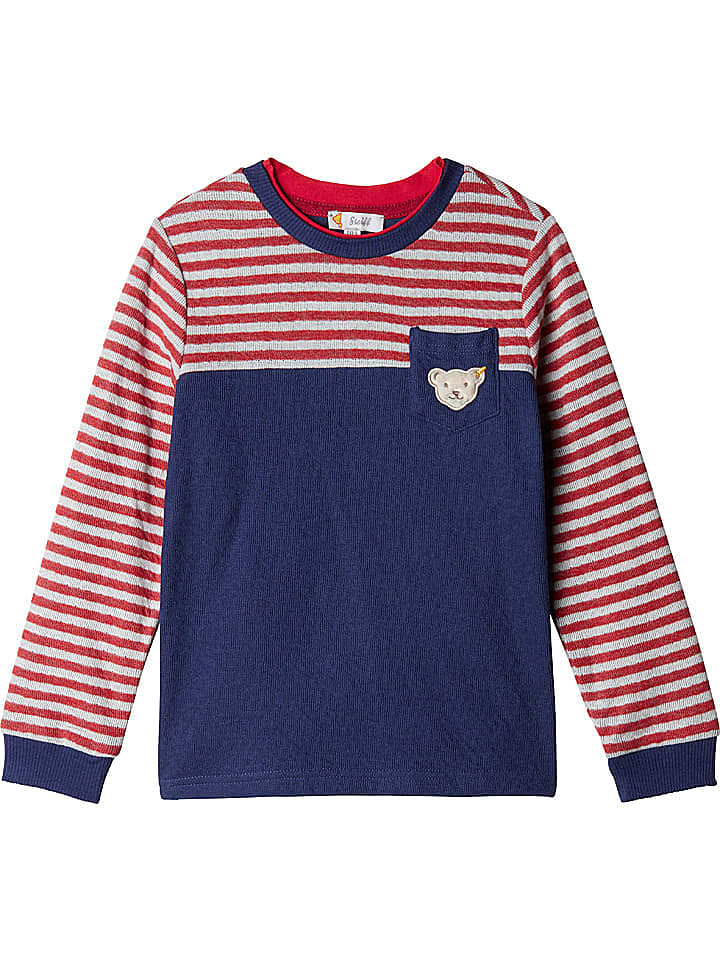Steiff Longsleeve in Dunkelblau/ Rot/ Grau günstig kaufen 116