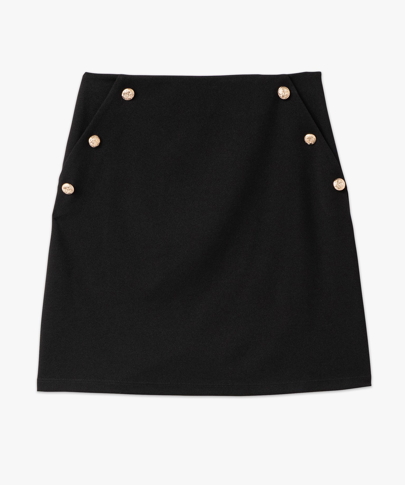 Jupe courte avec boutons sur les ctés femme noir | GEMO