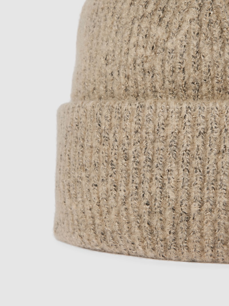 Strickmütze in Melange-Optik Modell 'PYRON' in beige