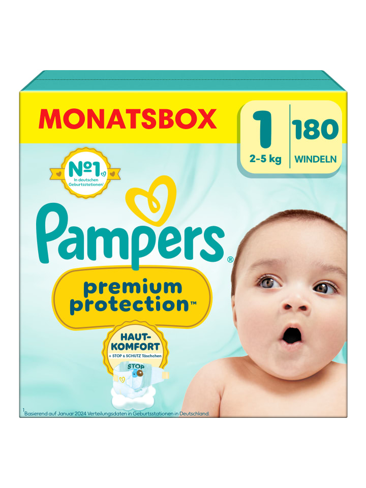 Pampers Pampers Premium Protection Größe 1, 180 Windeln, 2kg-5kg günstig kaufen 1